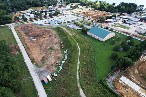 Construction on Hampton Roads Sanitation District facility.