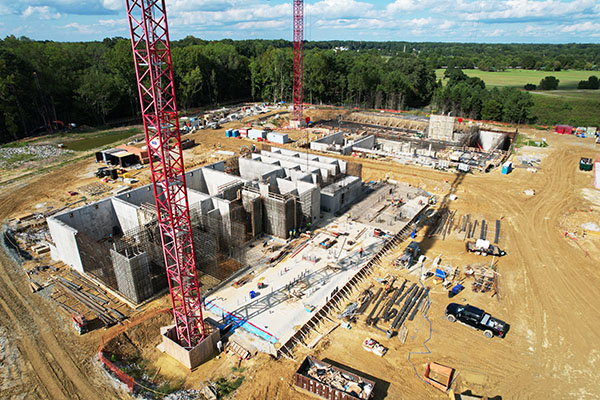 Construction on Hampton Roads Sanitation District facility.